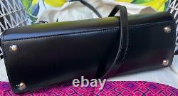 Tory Burch Eleanor Satchel Clam Shell Shoulder Bag black leather NWT AUTHENTIC