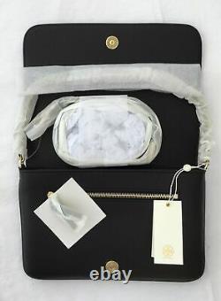 Tory Burch Women's Britten Leather Shoulder Bag, Black/Rolled Gold 55371