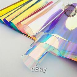 Transparent Clear Holographic Iridescent PVC Fabric Mirror Film Vinyl Bag Craft