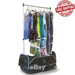 Travel Duffel Bag Garment Rack Lightweight Closet Suitcase with Rolling Wheels 28