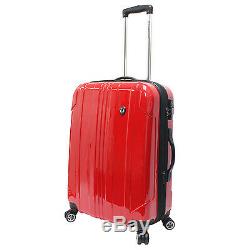 Traveler's Choice Red Sedona Pure Polycarbonate 3-Piece Spinner Luggage Bag Set