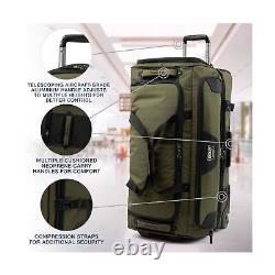 Travelpro Bold Drop Bottom Wheeled Rolling Duffel Bag, Olive Green/Black, 30