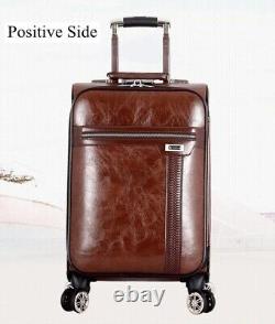 Trolley Luggage Travel Wheel Leather Bag Rolling Spinner Suitcase 2022 New