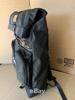 Tumi Alpha Bravo London Roll Top Laptop Business Backpack Black Recycles