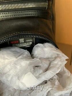 Tumi Alpha Bravo London Roll Top backpack Leather Distressed Black 932388 Bag