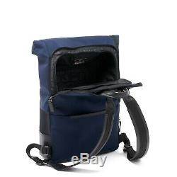 Tumi Harrison Oak Roll Top Backpack Business Laptop Bag Navy Reflective Minimal