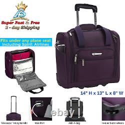 Under Seat Luggage Bag With USB Port Travel Carry On Organizer Rolling Suitcase
