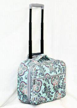 VERA BRADLEY 17 Rolling Work Bag Business Luggage Suitcase Fan Flowers Laptop