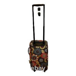 VERA BRADLEY Wheeled Carry On Rolling Duffel Luggage flower Power New