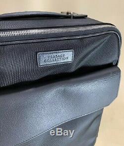 VERSACE COLLECTION Black Canvas with Leather Trolley Carry On Suitcase Bag $1100