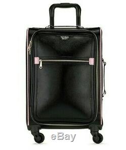 VICTORIAS SECRET VS Signature Stripe Rolling Luggage Black Travel Bag Victoria