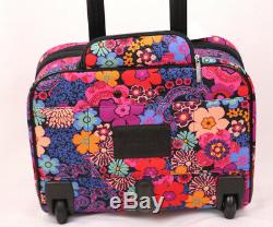Vera Bradley 17 Rolling Work Bag Carry On Floral Fiesta NWT Free Ship 15868-G15
