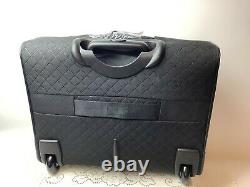 Vera Bradley Classic Black Rolling Work Bag with lock Quilted Travel Luggage NWT