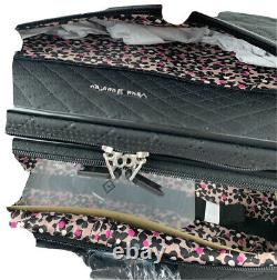 Vera Bradley On A Roll Work Bag CLASSIC Black Rolling Suitcase Travel Tote New