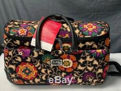 Vera Bradley RARE Suzani Roll Along Rolling Duffel Bag Carry On Travel Suitcase