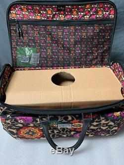 Vera Bradley RARE Suzani Roll Along Rolling Duffel Bag Carry On Travel Suitcase