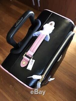Victoria's Secret Pink Black Wheelie/Rolling Suitcase Luggage 22 & Matching Bag