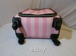 Victorias Secret Pink Signature Stripe Rolling Luggage + Duffel Bag New Read