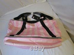 Victorias Secret Pink Signature Stripe Rolling Luggage + Duffel Bag New Read