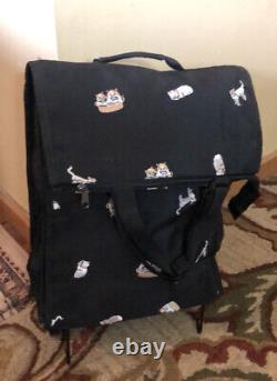 Vintage 90s ALFA TRAVEL GEAR Cat Kitten Kitty-Cat Embroidered Rolling Bag NEW