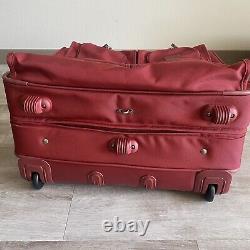 Vtg Tumi Wheel-A-Way 50 Deluxe Rolling Oversized Garment Bag 2233RF Red Nylon