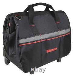 WESTWARD 32PJ39 Rolling Tool Bag, Black, Polyester