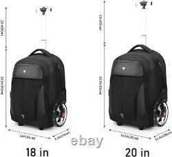 Waterproof Rolling Backpack, Backpack with Wheels for Business and Travel Commut