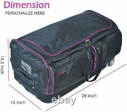 Wheeled Dance Duffel Bag Garment Rack Roll 28 In Mini Closet Ecogear PINK