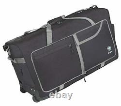 Wheeled Duffle Bag Luggage Large Rolling Duffel Bag 27 inch Folding 80L Black
