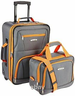 Wheeled Luggage Set 2 Piece Rolling Suitcase Tote Carry On Bag Travel Flight