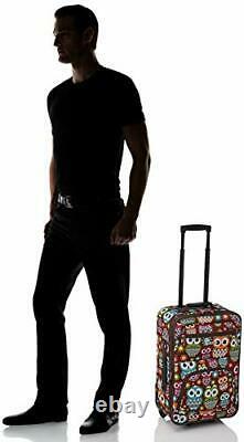 Wheeled Luggage Set 2 Piece Rolling Suitcase Tote Carry On Bag Travel Flight Owl