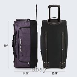 Wheeled Rolling Duffel Bag, Durable Design, Telescoping Handle, Multiple