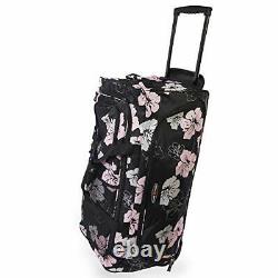 Women's 32 Large Rolling Duffel Bag, One Size Pink Hibiscus
